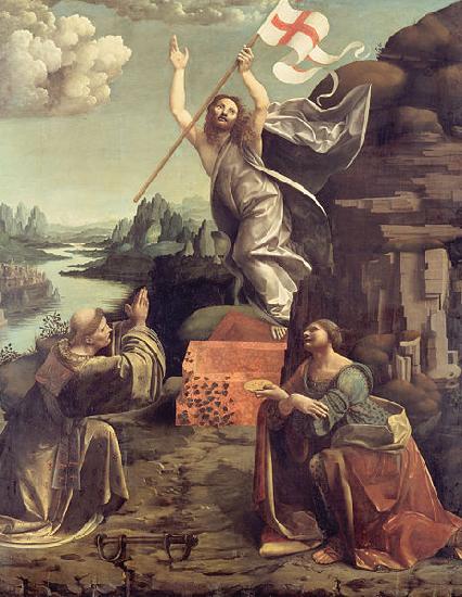 Giovanni Antonio Boltraffio The Resurrection of Christ with SS. Leonard of Noblac and Lucia oil painting image